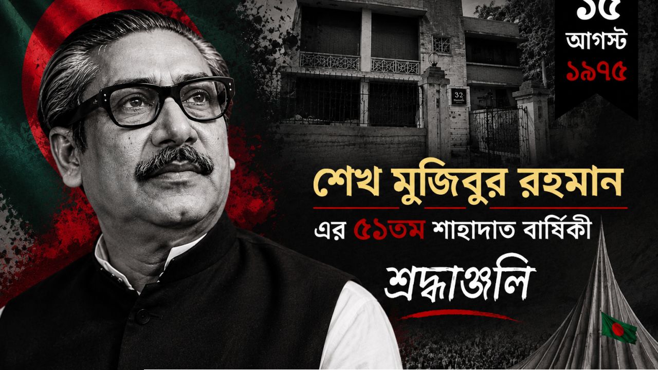১৫ আগস্ট: শেখ মুজিবুর রহমানের জীবন, সংগ্রাম ও এক মর্মান্তিক অধ্যায়ের ৫১ বছর