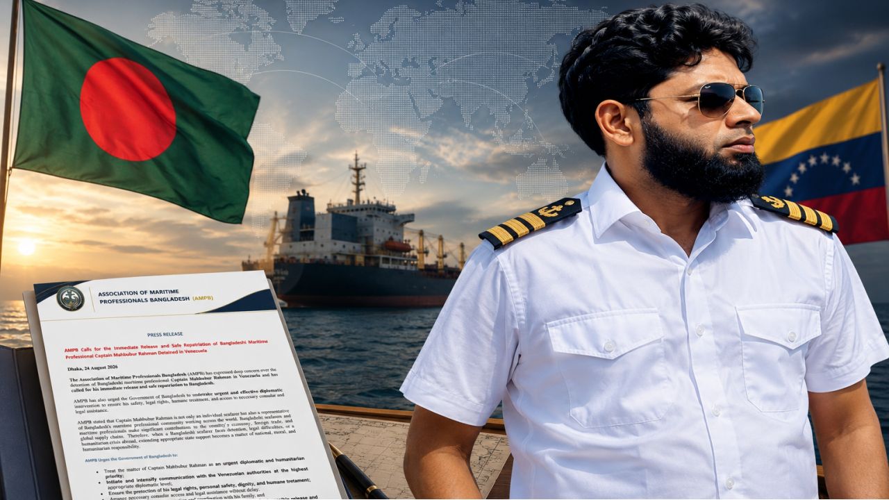 ভেনেজুয়েলায় আটক ক্যাপ্টেন মাহবুবুর রহমানের মুক্তি ও নিরাপদ প্রত্যাবর্তন দাবি AMPB-এর